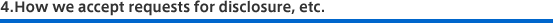 4.How we accept requests for disclosure, etc.