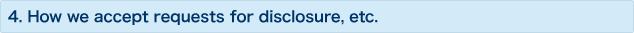 4.How we accept requests for disclosure, etc.