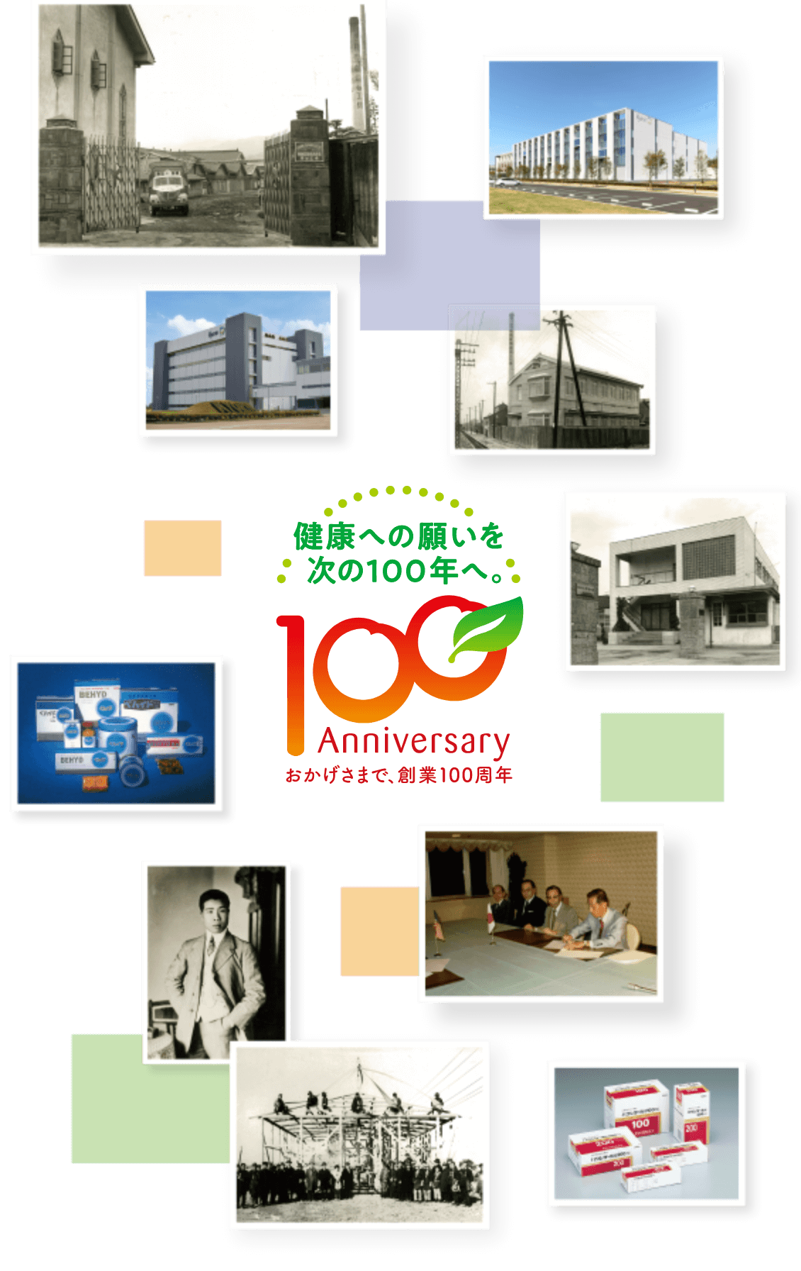 健康へのお願いを次の100年へ。100 Anniversaryおかげさまで、創業100周年。