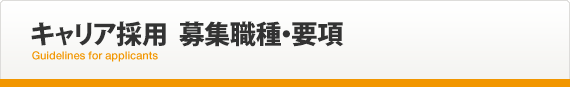キャリア採用　募集職種・要項