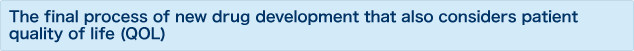 The final process of new drug development that also considers patient quality of life (QOL)