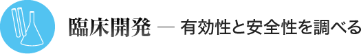 臨床開発 ─ 有効性と安全性を調べる